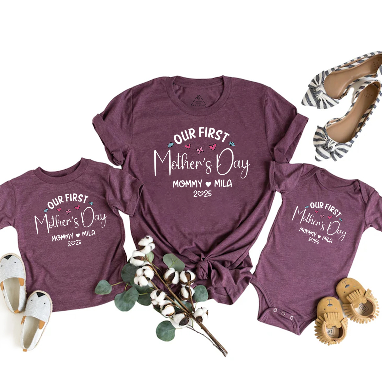 Personalized Our First Mother's Day Mom&Me Matching Tees