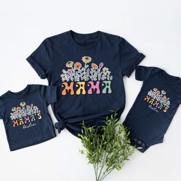Retro Flower Mom&Me Matching Tees