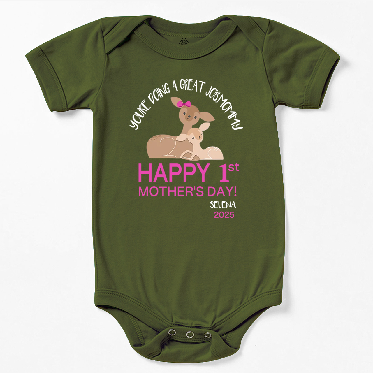 Happy 1st Mother's Day Deer Bodysuit For Baby