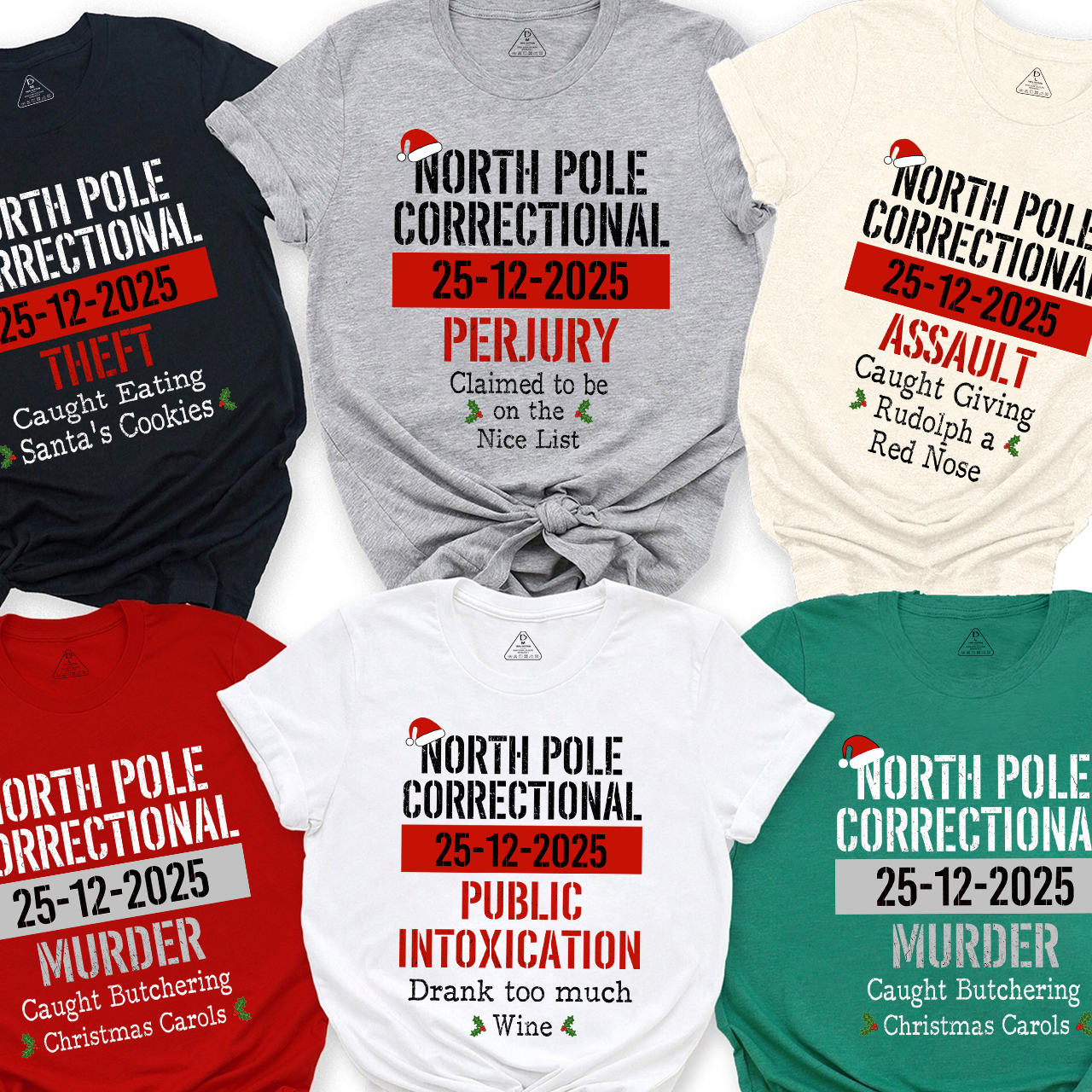 Funny Group Christmas North Pole Correctional Matching T-shirts Beepumpkin