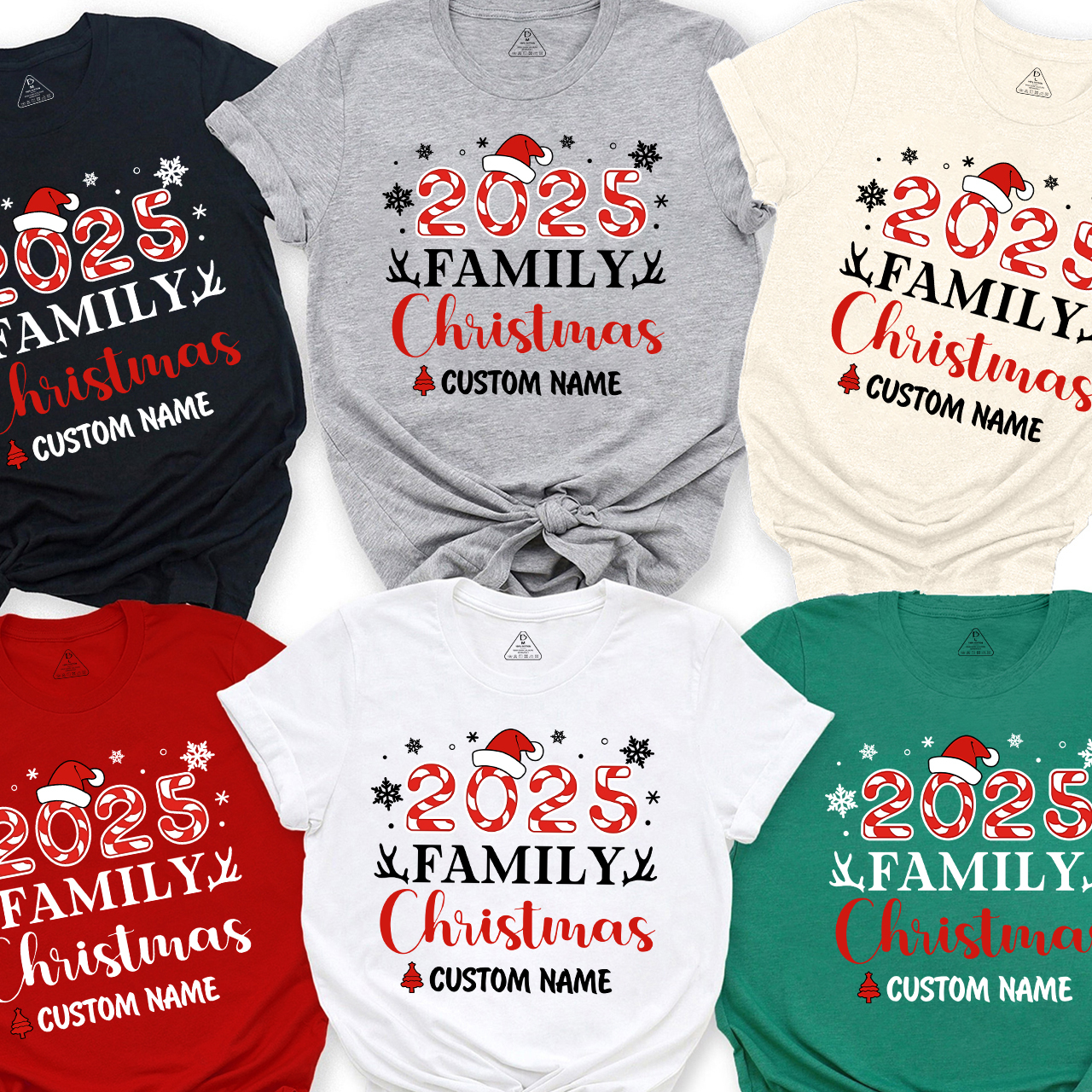 Antlers And snowflakes Christmas Family Matching T-Shirts