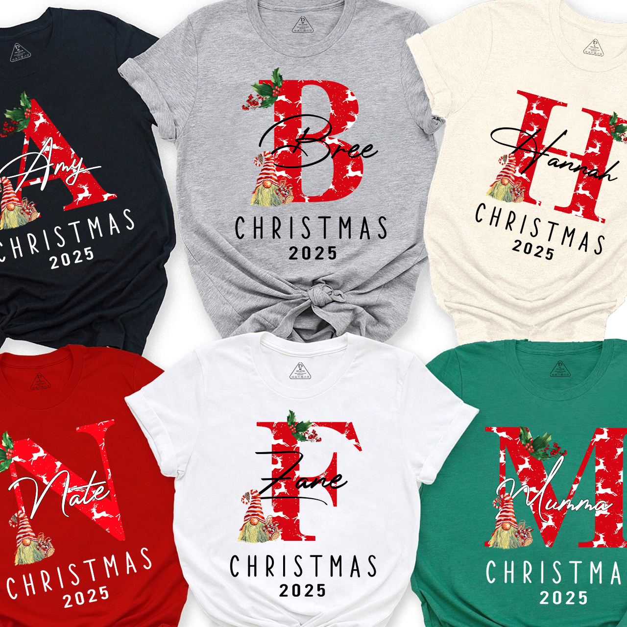 Personalized Monogrammed Family Christmas Gift Shirt