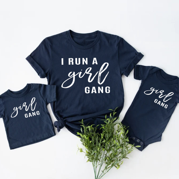 I Run A Girl Gang Mom&Me Matching Tees
