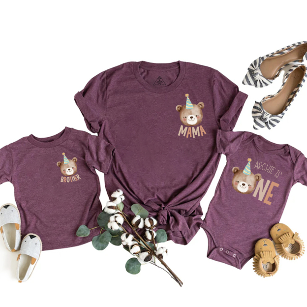 Beary First Birthday Mom&Me Matching Tees