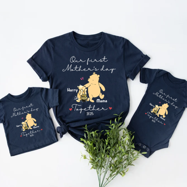  Personalized Name Honey Bear Mom&Me Matching Tees