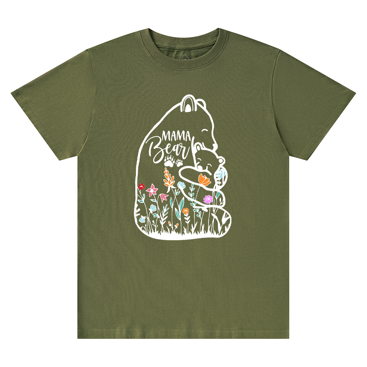 Cute Mama Bear And Baby With Wildflowers Tees