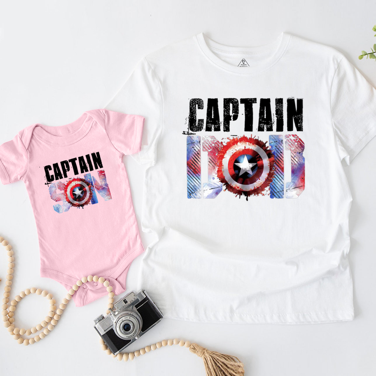 Captain Dad Captain Son Dad&Me Matching Shirts