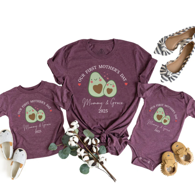 Personalized Avocado Mom&Me Matching Tees