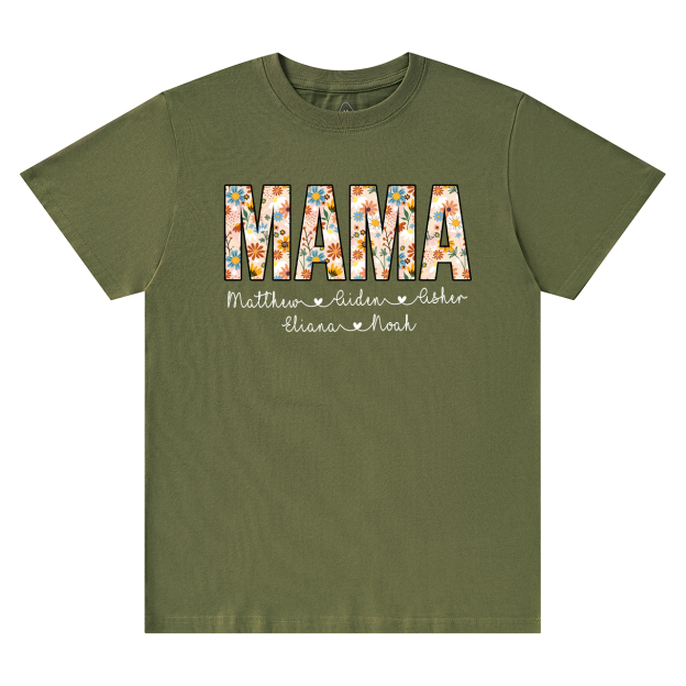 Personalized Mama Floral T-Shirts