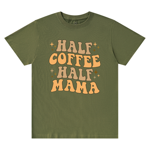 Half Coffee Half Mama Retro Shirt
