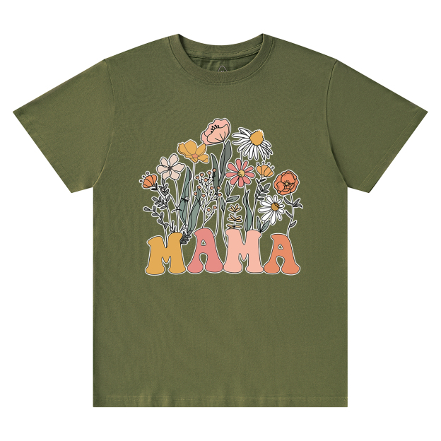 Retro Wildflowers New Mom Gift Shirt