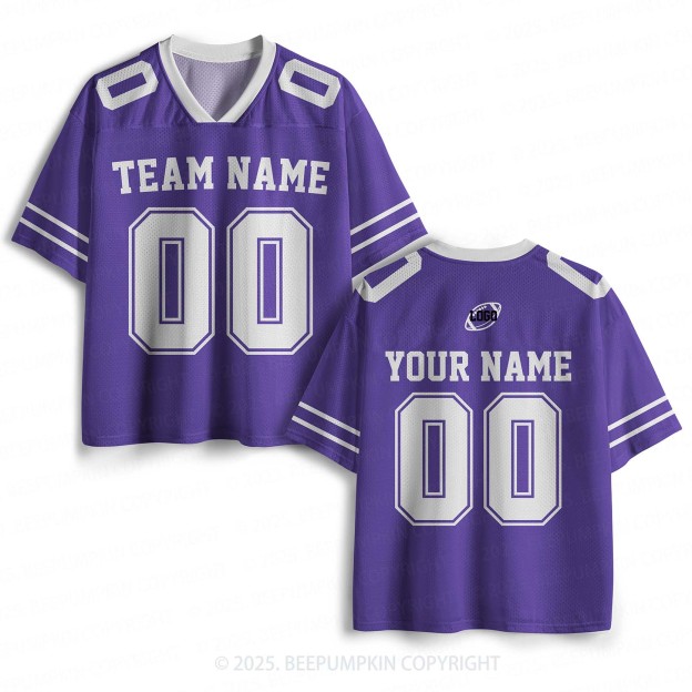 Personalized Team Name & Number Purple Adult Sport Jersey Beepumpkin
