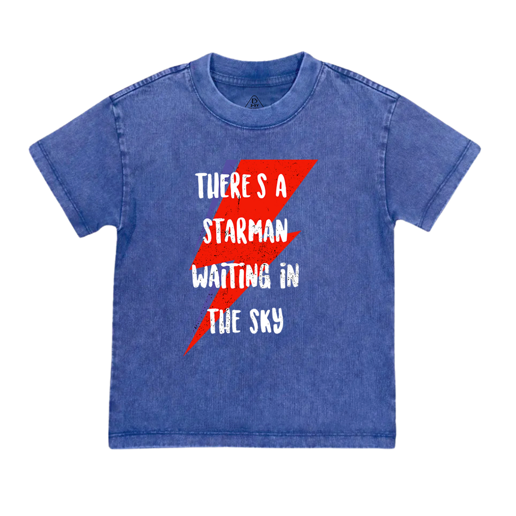 Red And Blue Lightning Toddler&Kids Washed Tees          