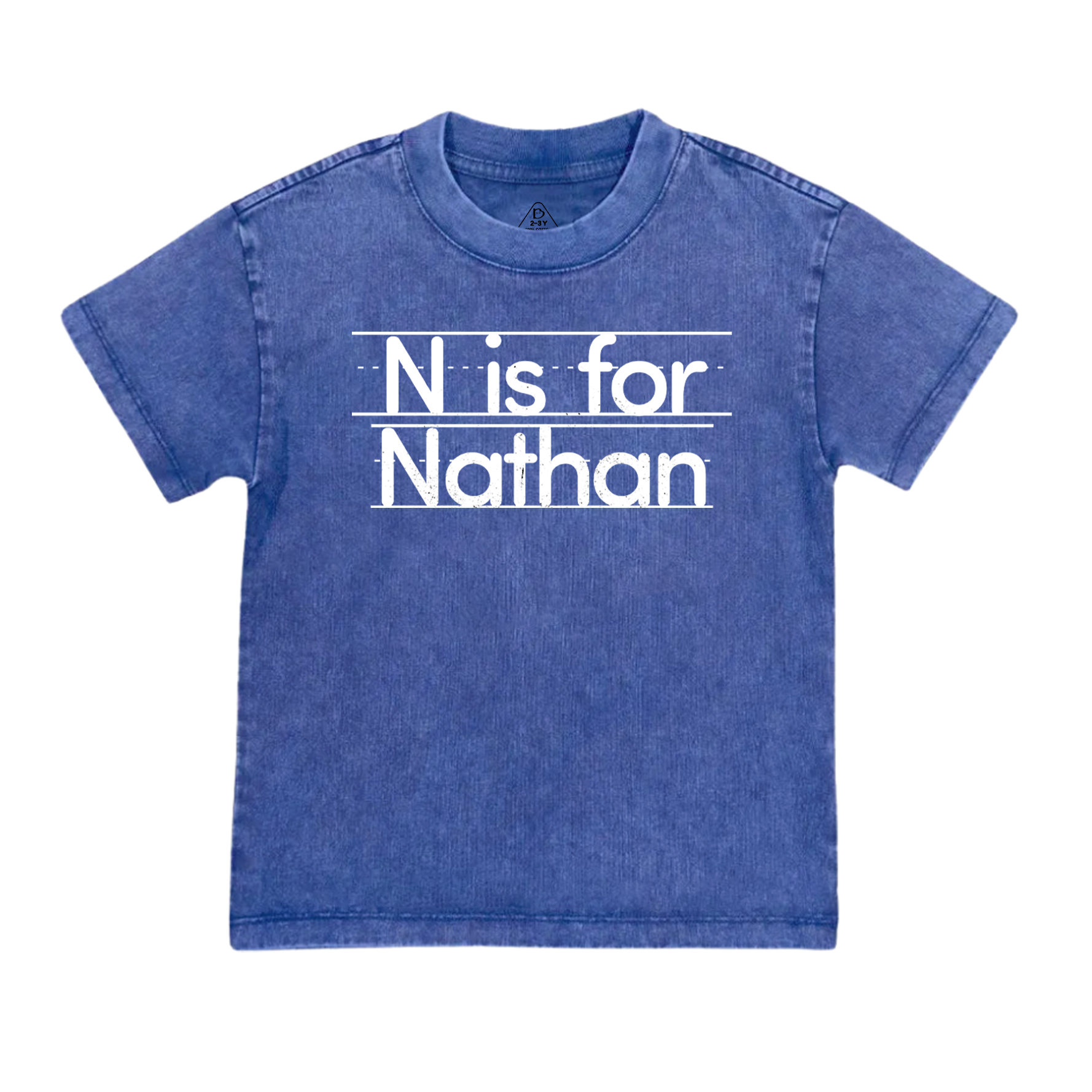 Custom Initial Back To School Toddler&Kids Washed Tees    