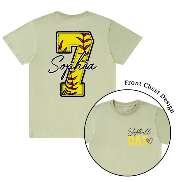 Personalized Softball Dad T-shirt