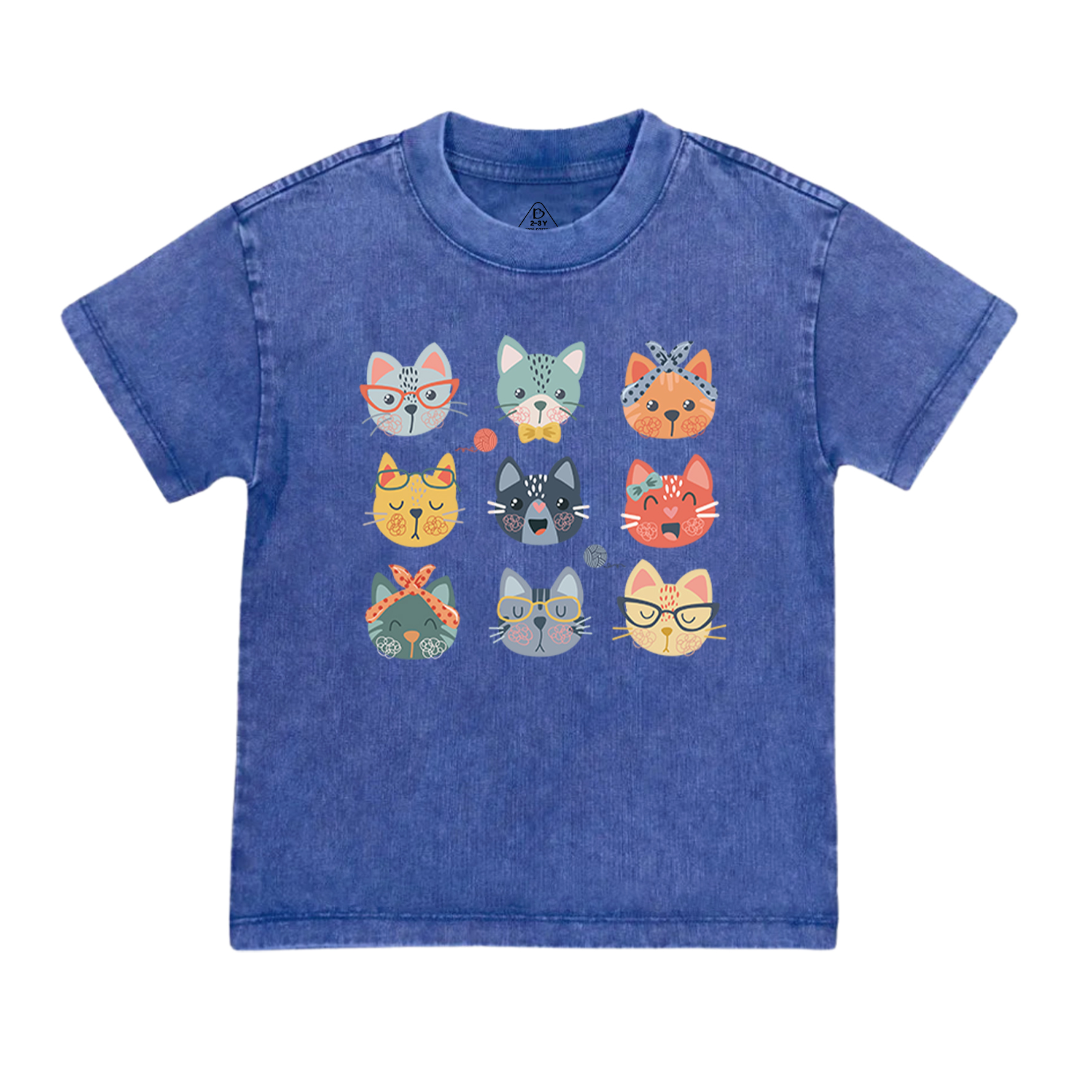 Cute Cat Lover Toddler&Kids Washed Tees