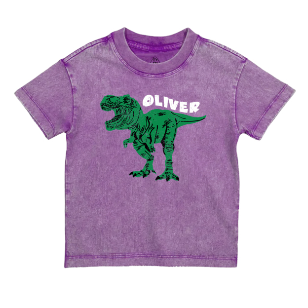  Personalized Dinosaur Toddler&Kids Washed Tees         