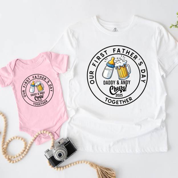 Personalized Our First Father's Day Dad&Me Matching Shirts