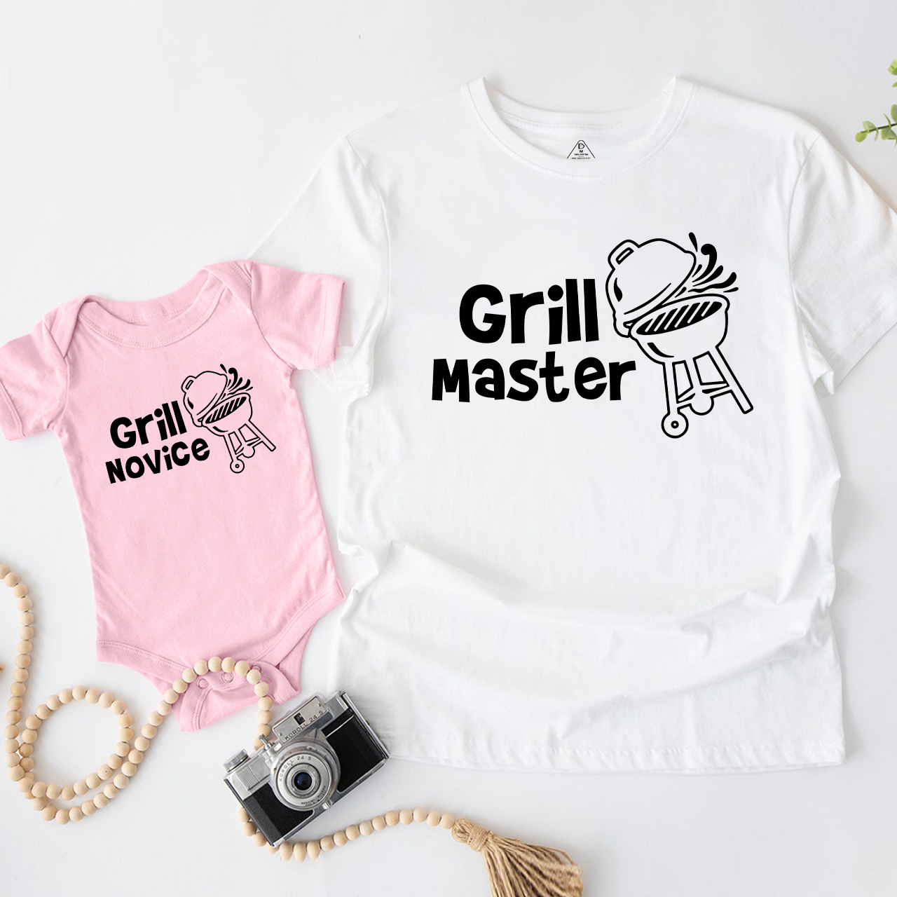 Grill Master Grill Novice Dad and me Matching Gift Shirt