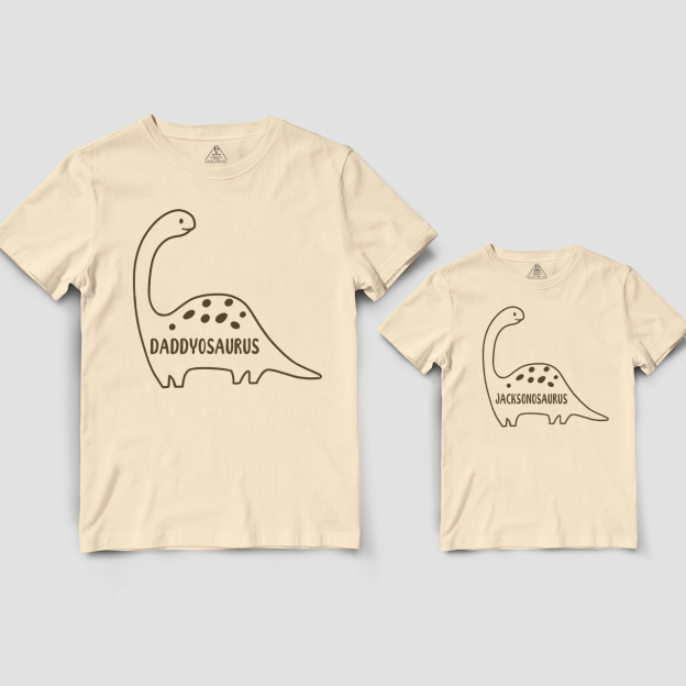 Personalized Dinosaur Father's Day  Dad&Me Matching Shirts