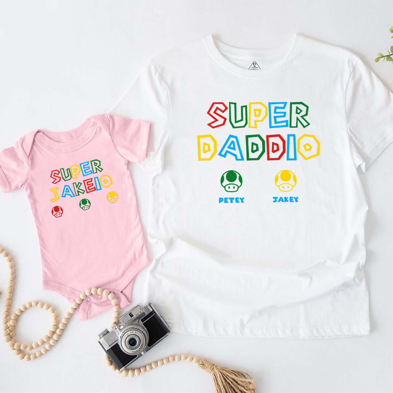 Personalized Super Daddio Dad&Me Matching Shirts