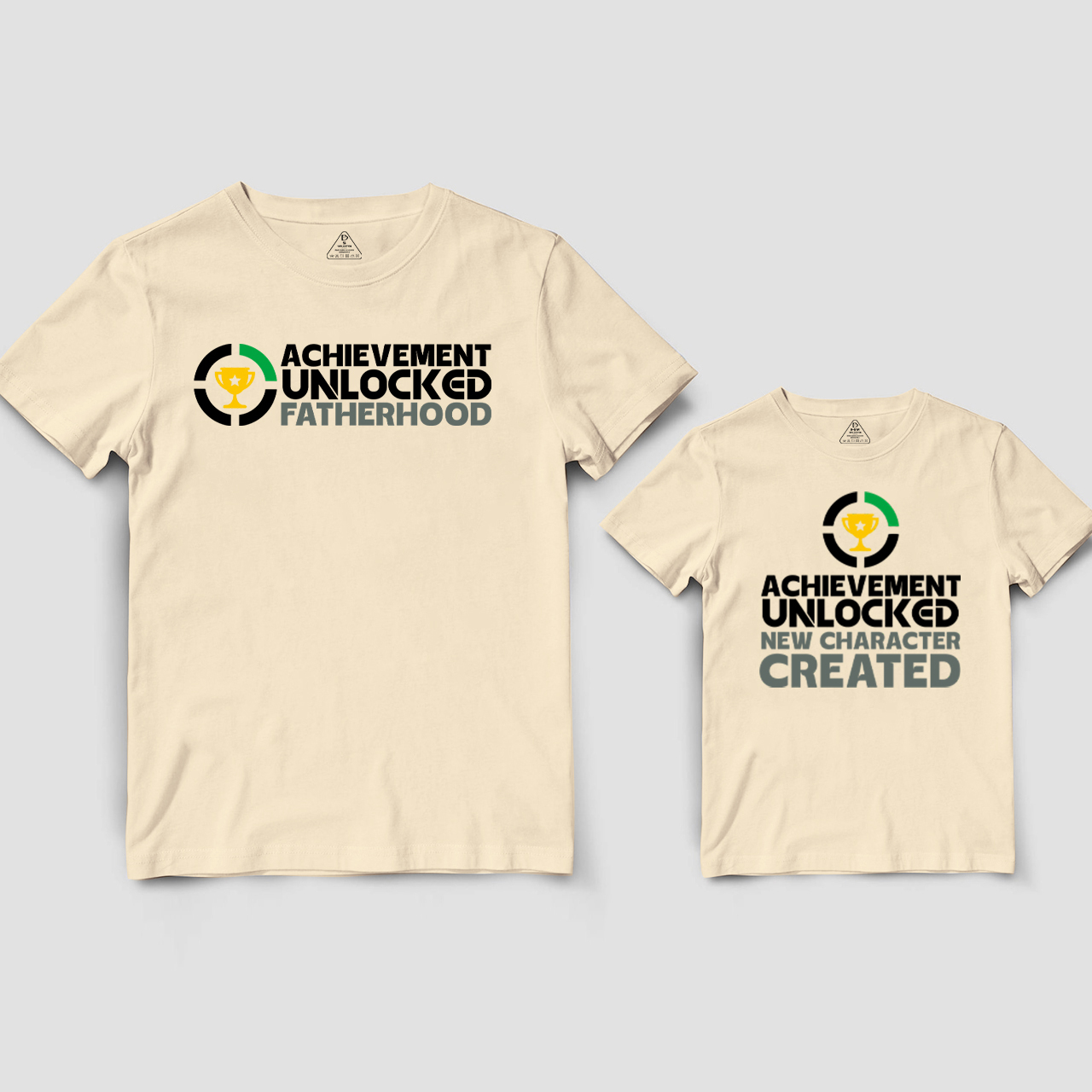 Achievement Unlocked Fatherhood Matching Dad& Me Shirts