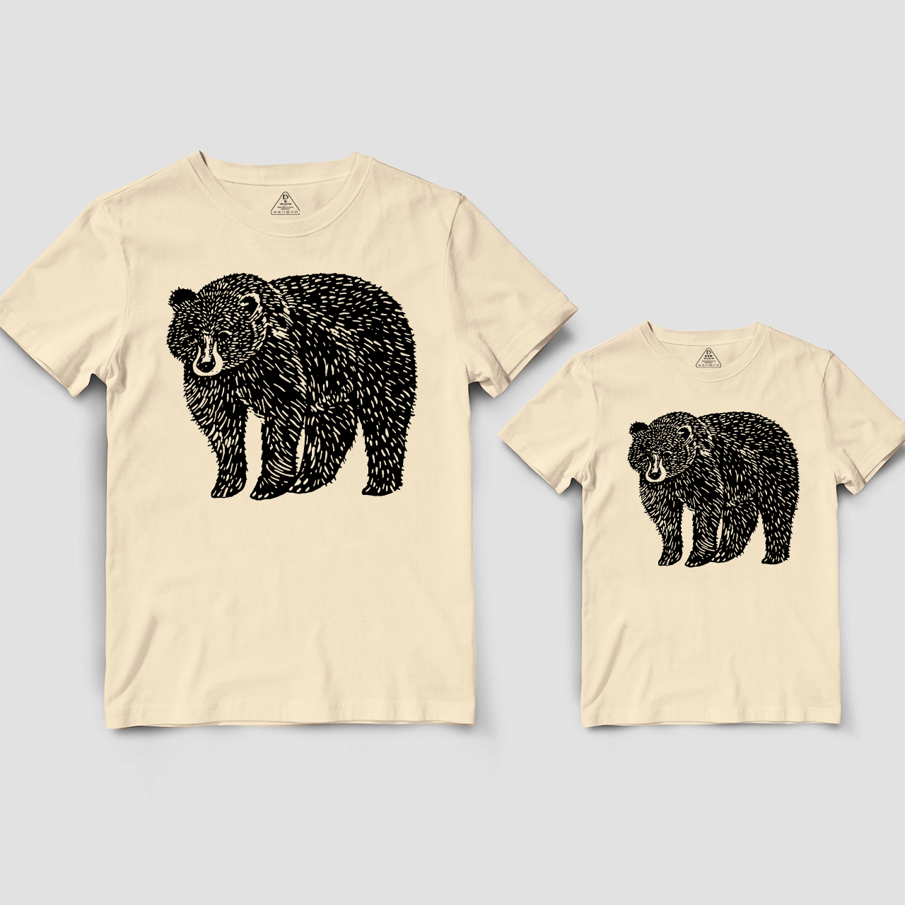 Organic Animal Bear Dad&Me Matching Shirts