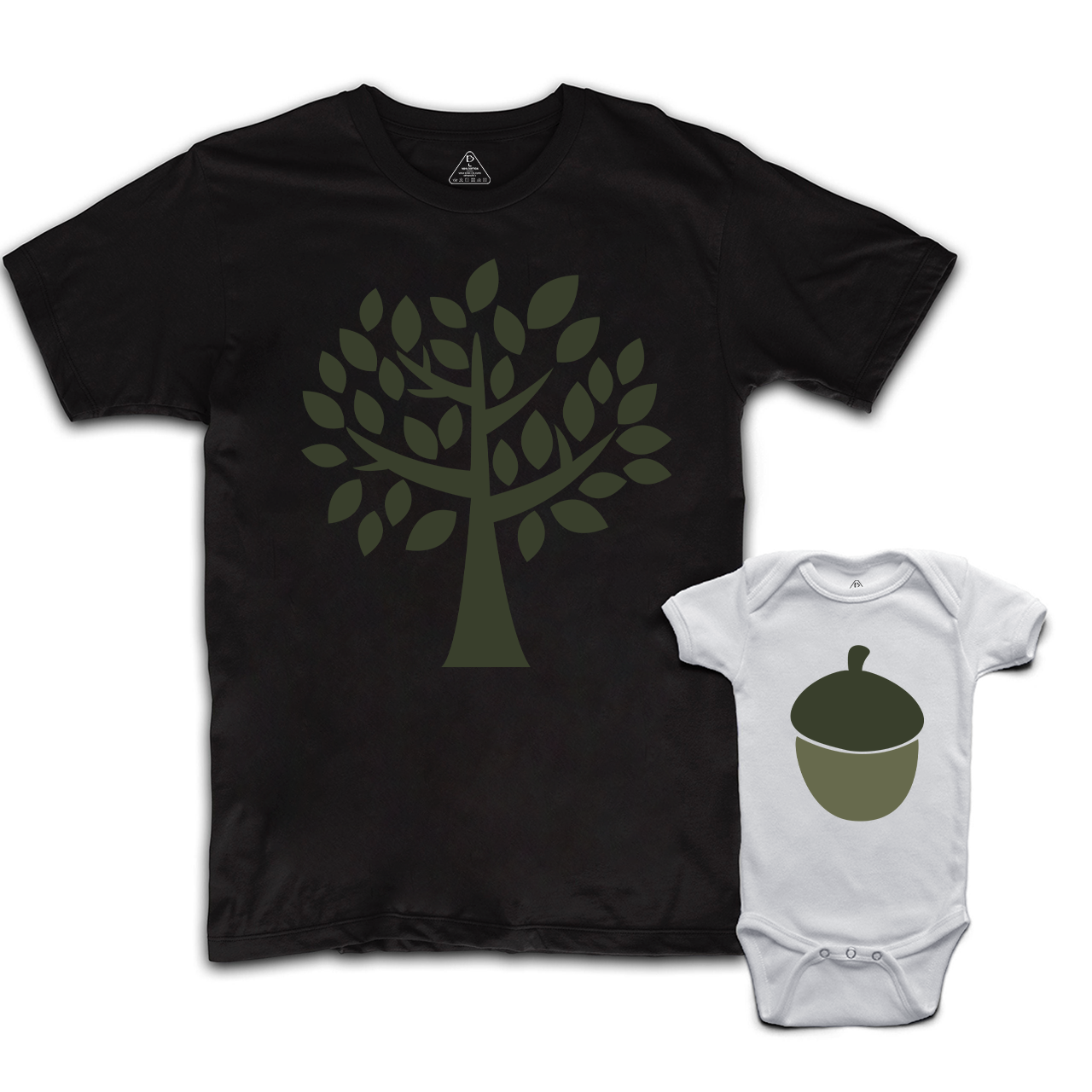 Tree And Acorn Shirts For Dad And Me