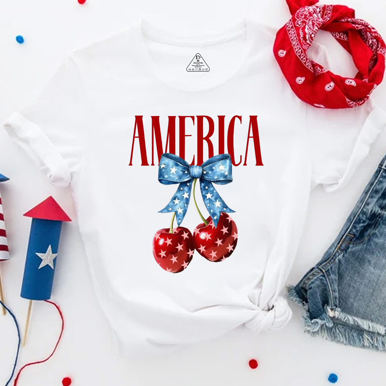 American Flag Cherry Mama T-Shirts