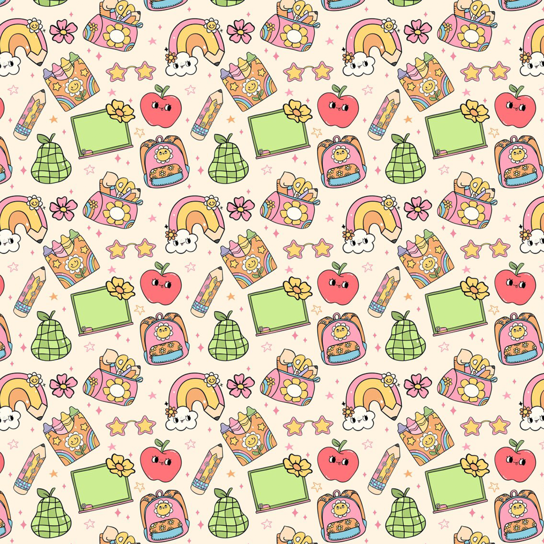 Flower Crayons All Over Print Kids Tees