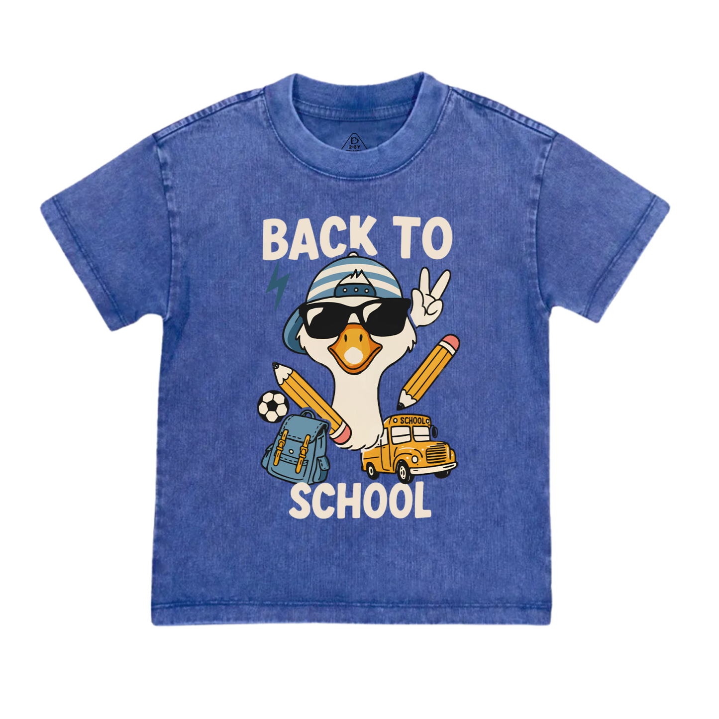 Back To School Goose Toddler&Kids Washed Tees