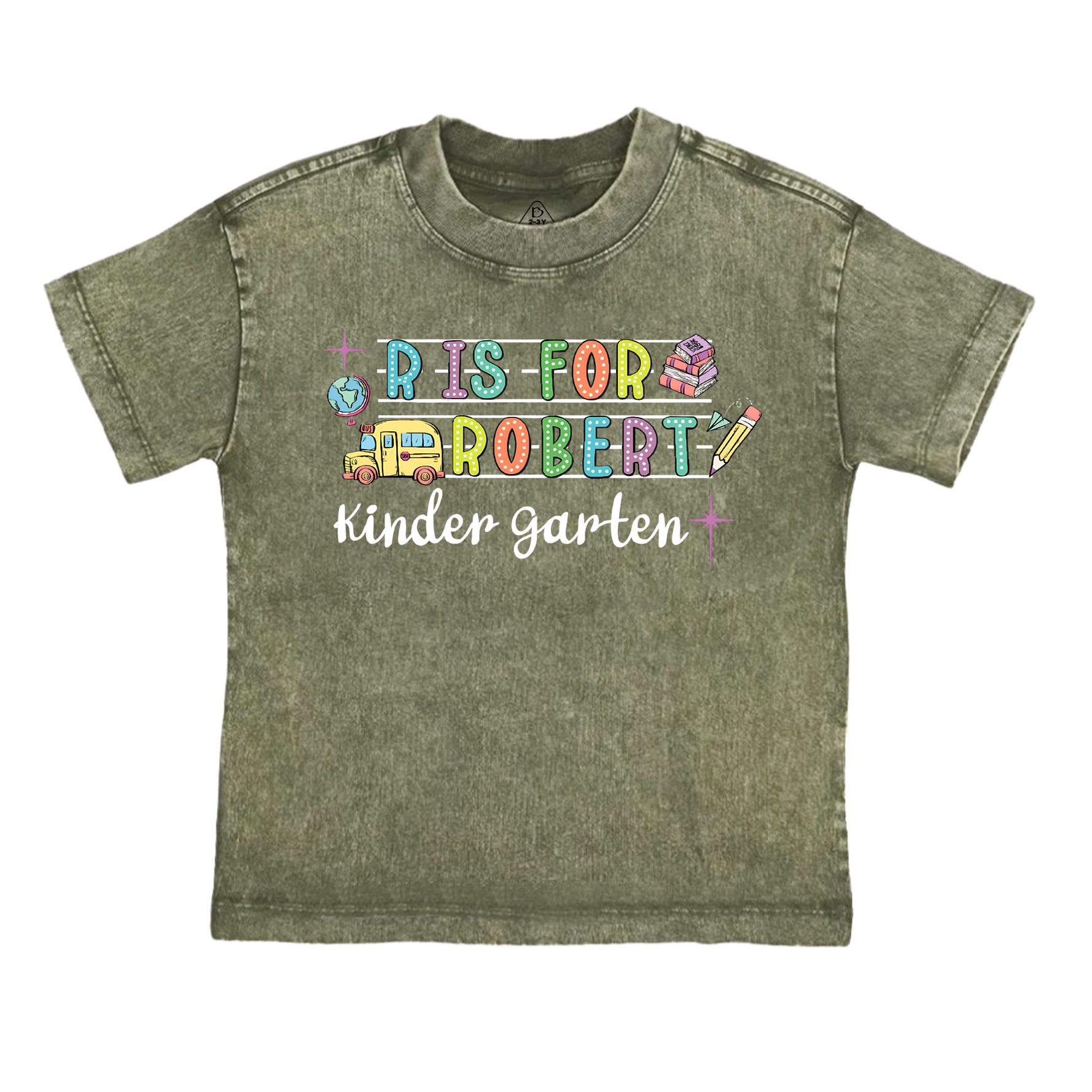 Personalized Alphabet Back To School Toddler&Kids Washed Tees