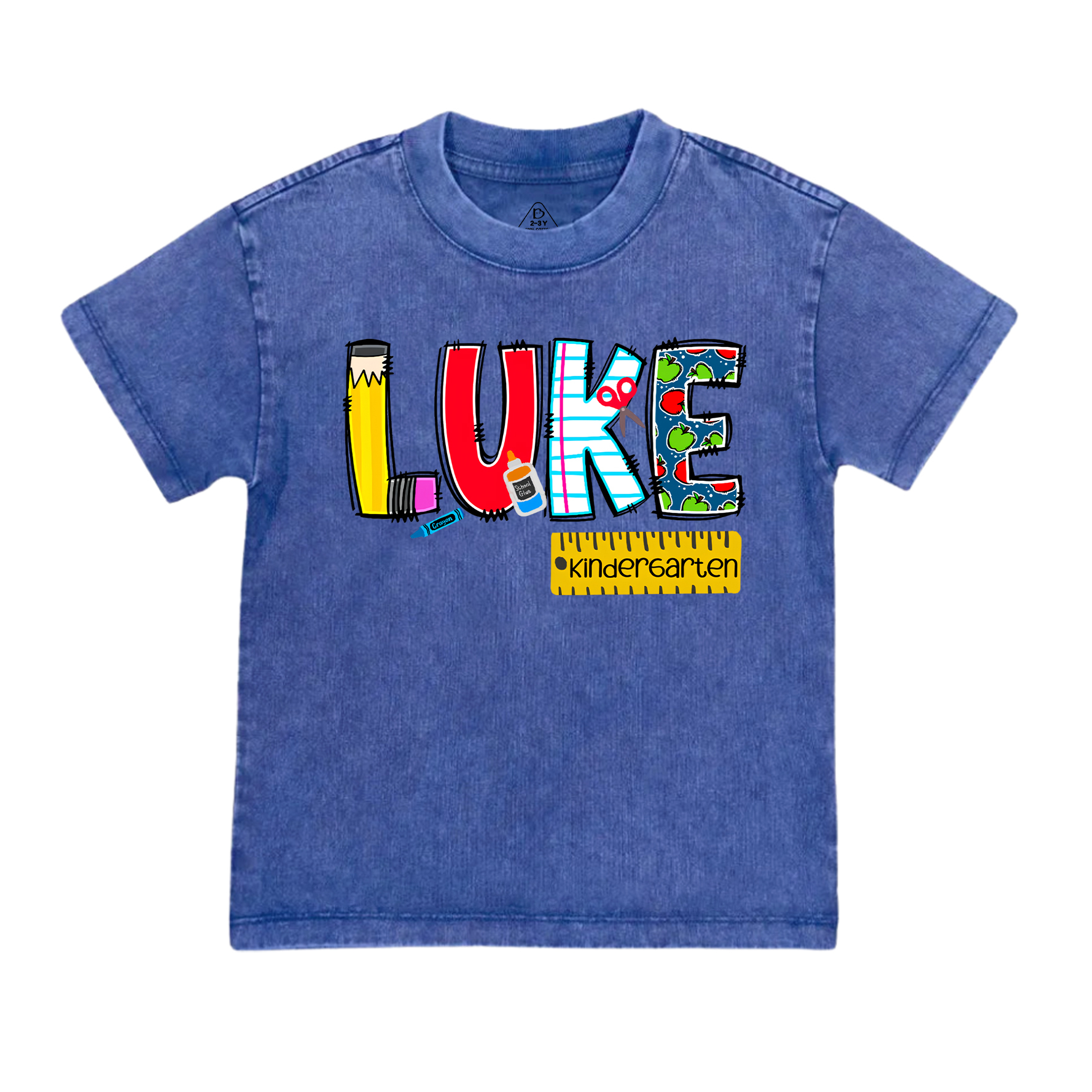 Personalized Alphabet Toddler&Kids Washed Tees