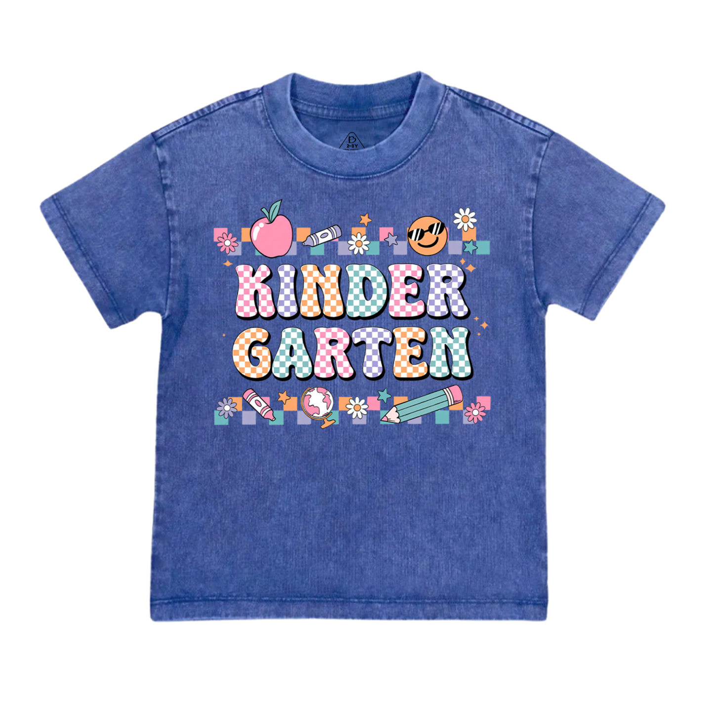 Personalized Lattice Grade Toddler&Kids Washed Tees