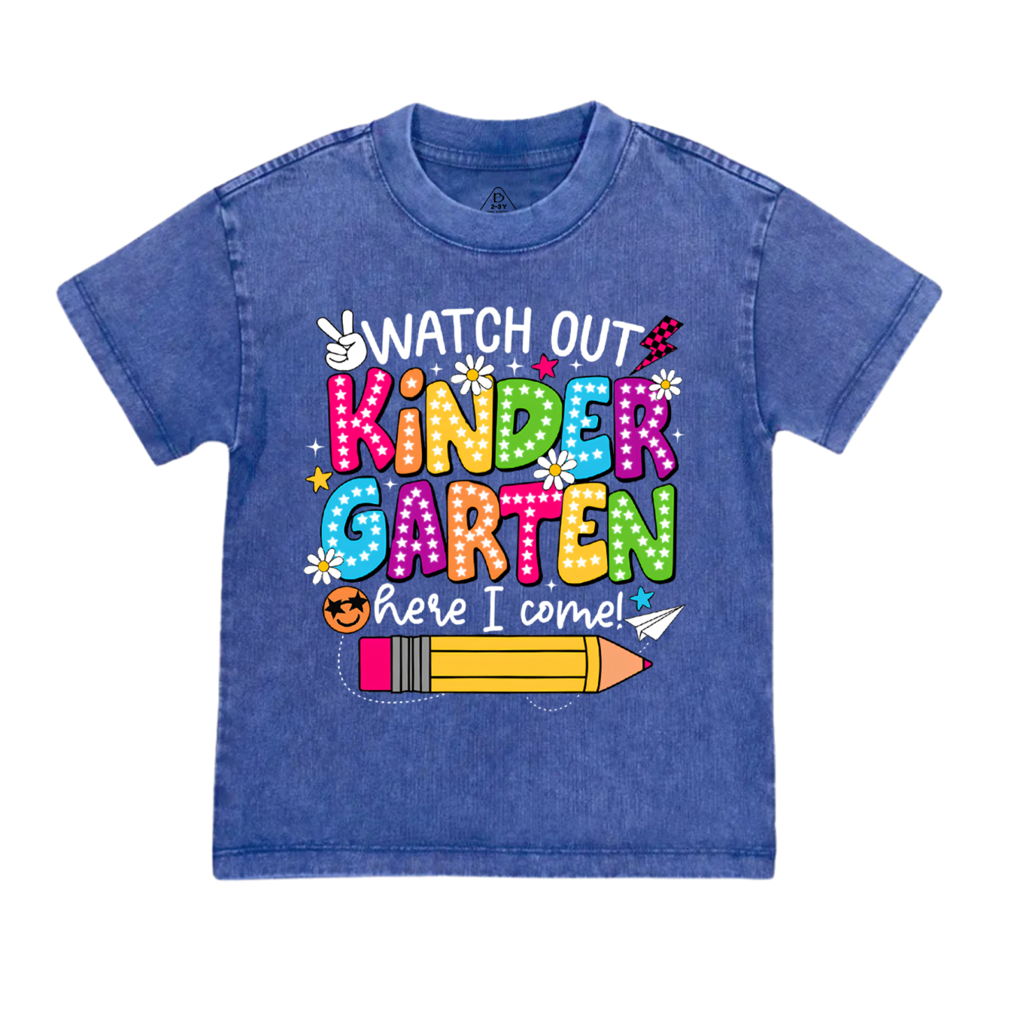 Personalized Watch Out Kindergarten Here I Come Toddler&Kids Washed Tees
