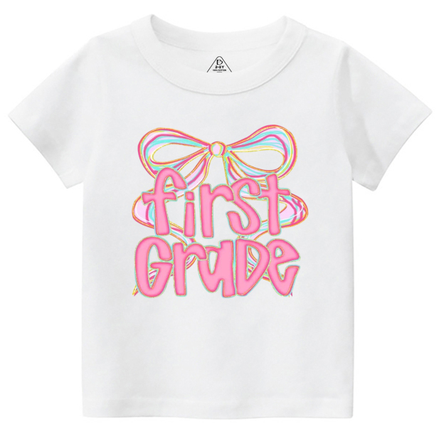 Personalized Bow Grade Toddler&Kid's Tees Beepumpkin