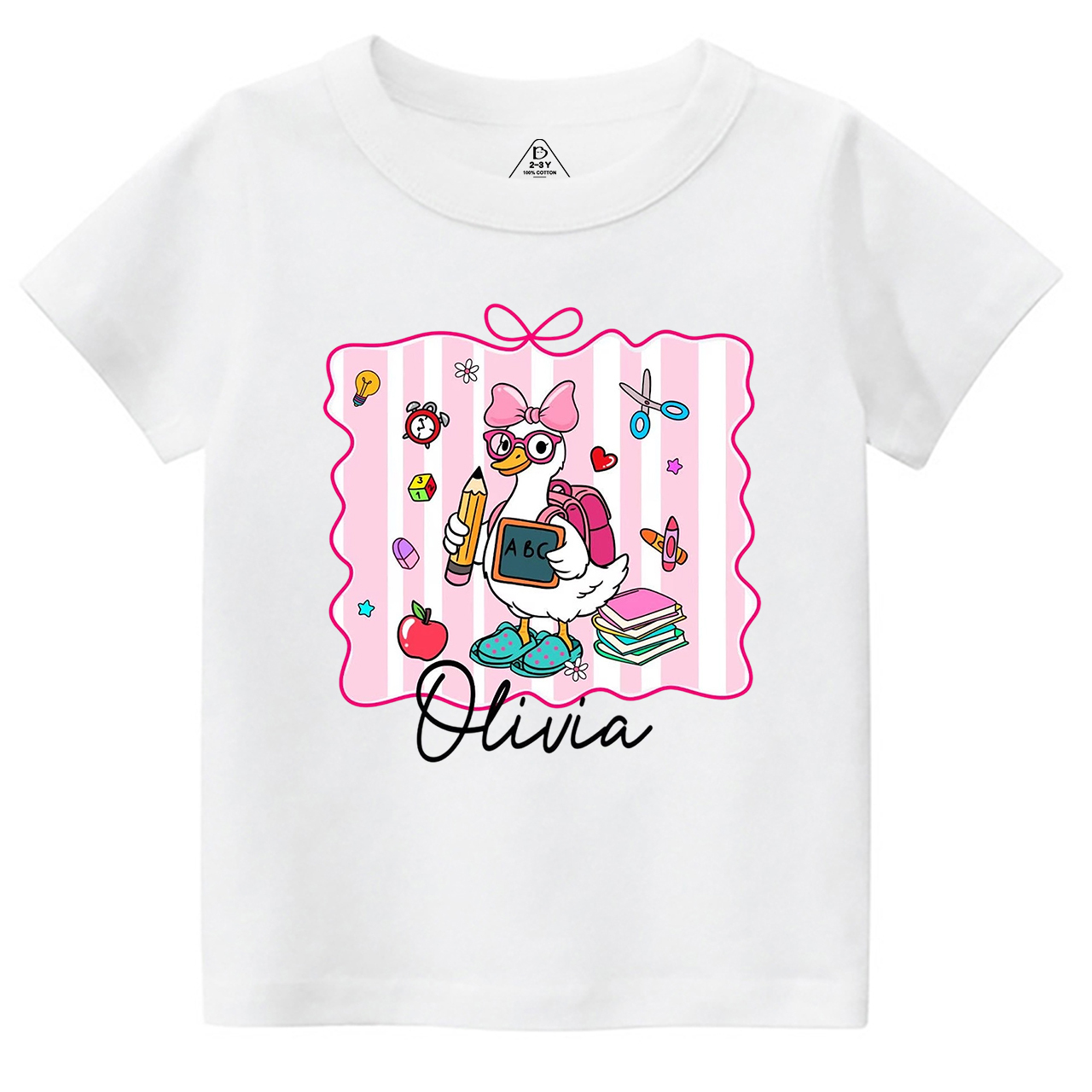 Personalized Boy Girl School Goose Toddler&Kid's Tees Beepumpkin