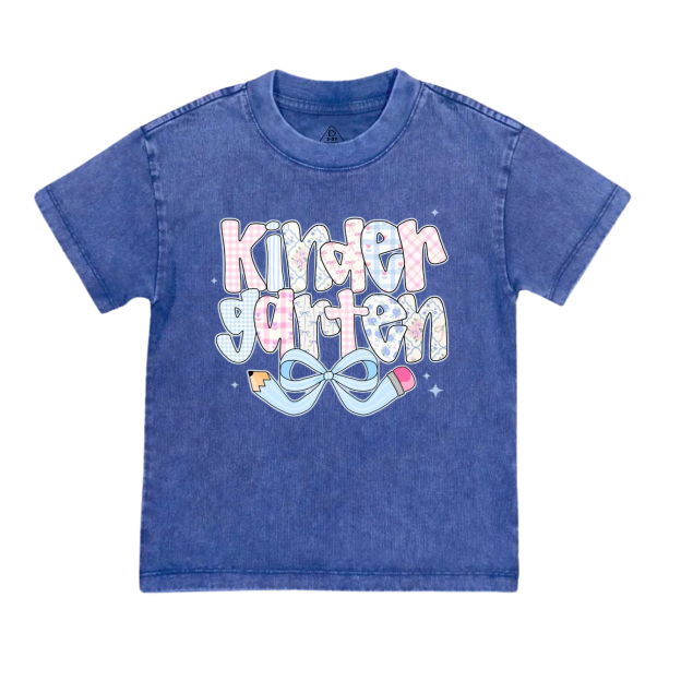Personalized Pencil bow Grades Toddler&Kids Washed Tees