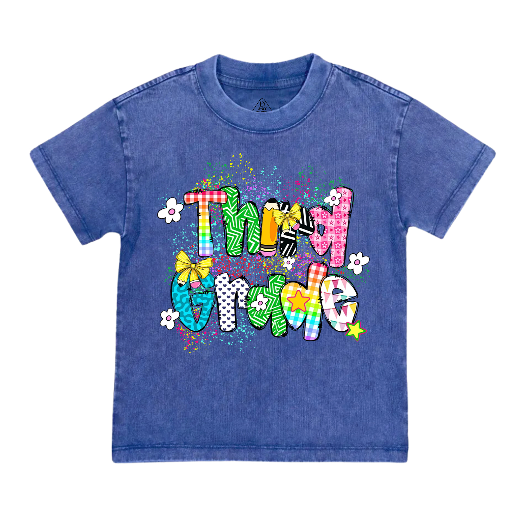 Personalized Ink splash Back To School Toddler&Kids Washed Tees