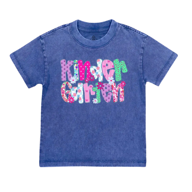 Personalized Floral Fun Toddler&Kids Washed Tees