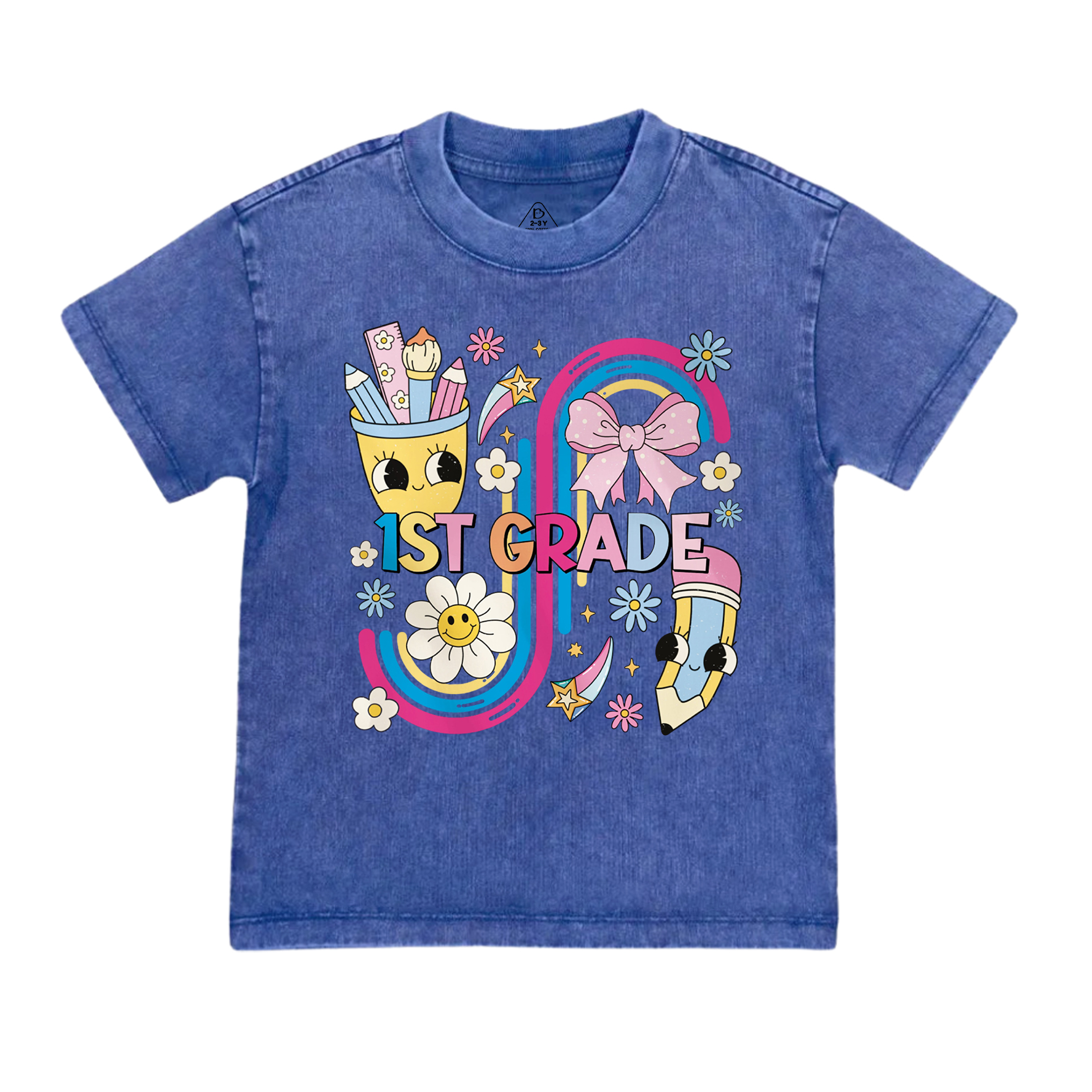 Personalized School Days Rainbow Collection Toddler&Kids Washed Tees