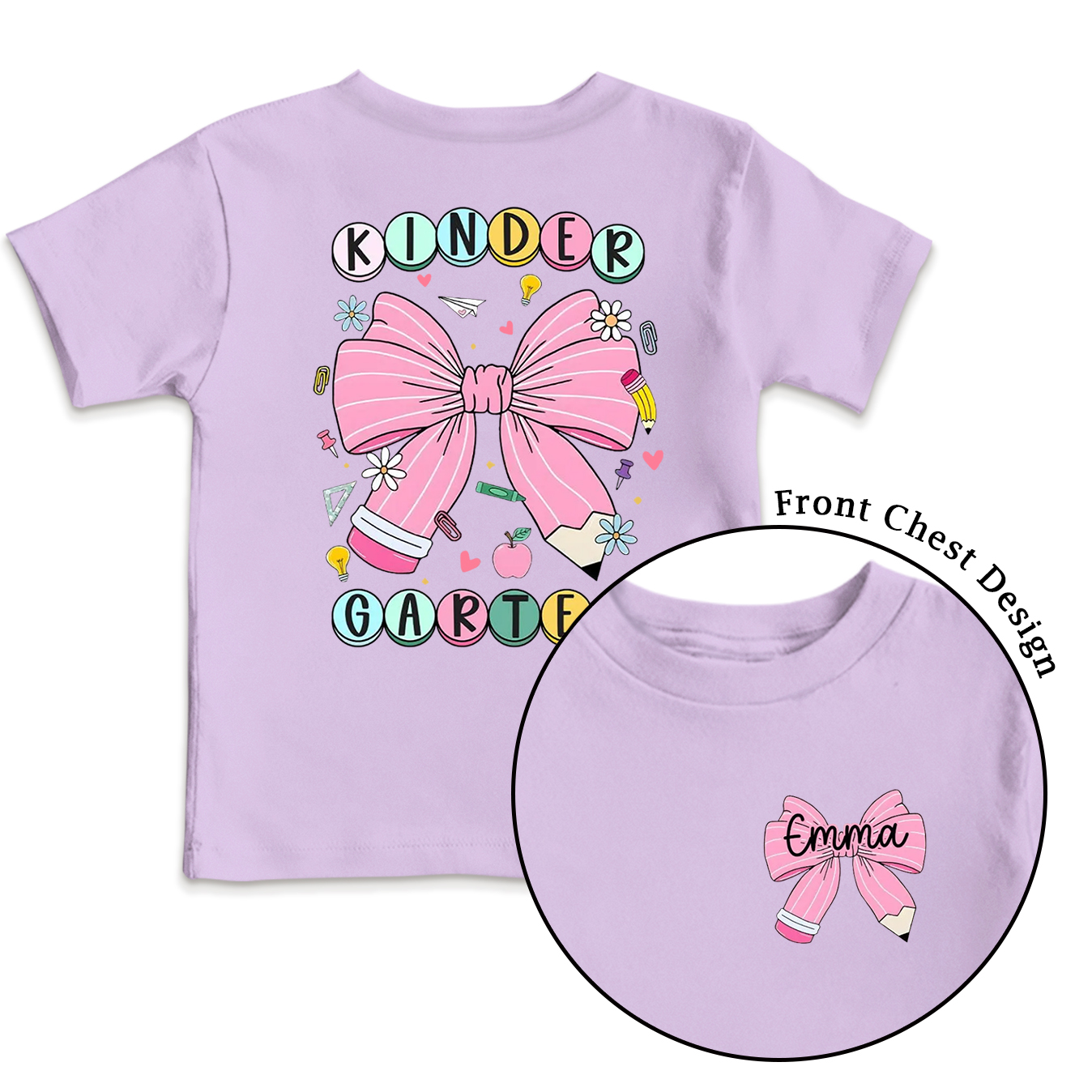 Personalized Back To School Bow Fireworks Toddler&Kid's Tees Beepumpkin 
