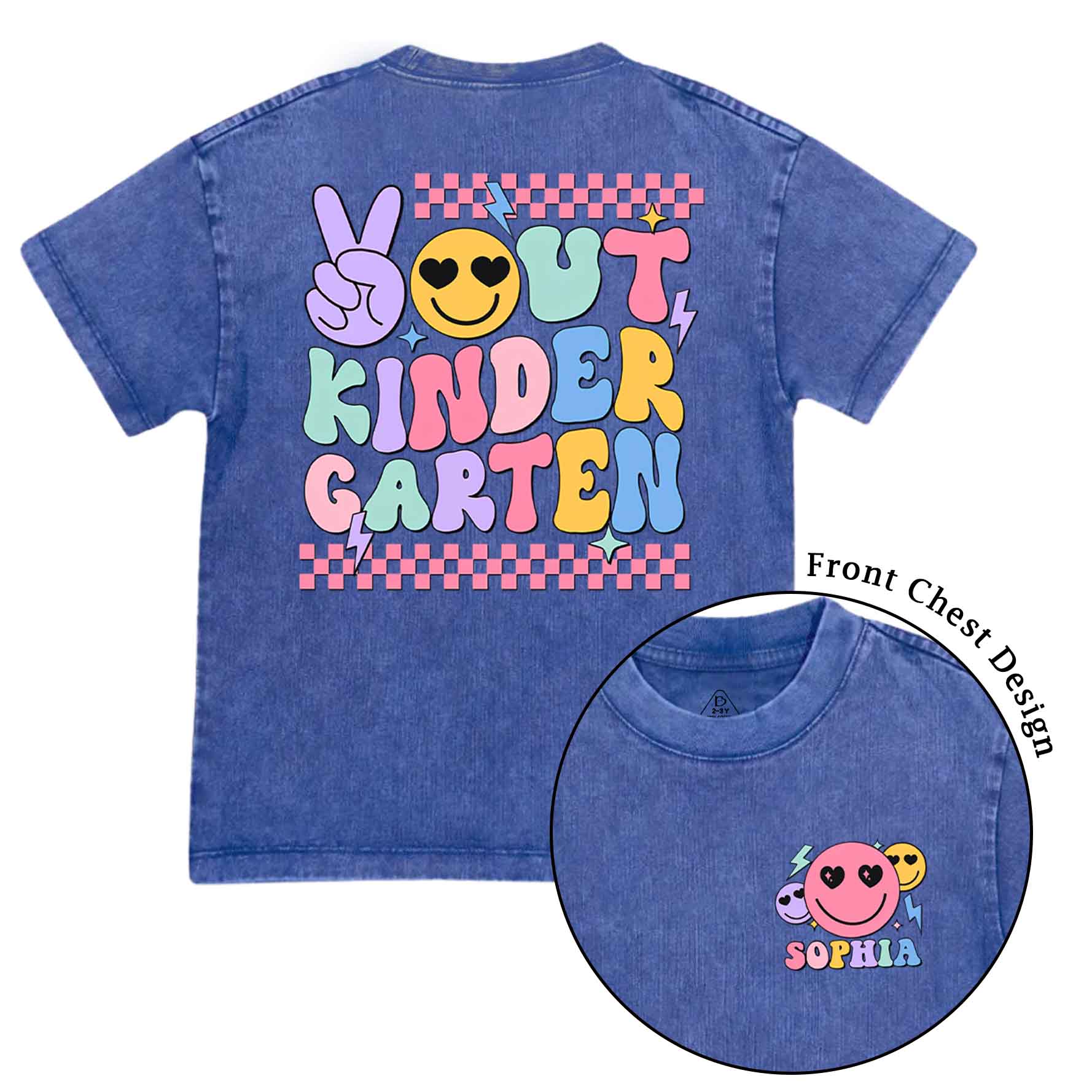 Personalized Kindergarten Graduation Toddler&Kids Washed Tees