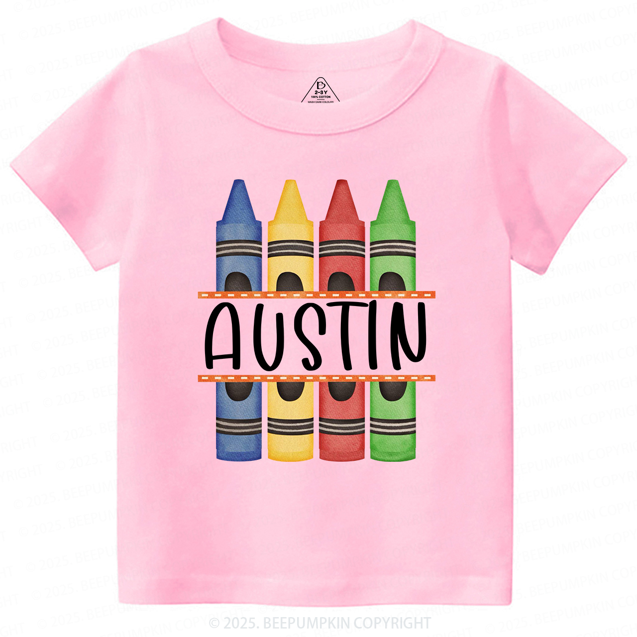 Personalized Crayon Name Back To School Toddler&Kid's Tees Beepumpkin 