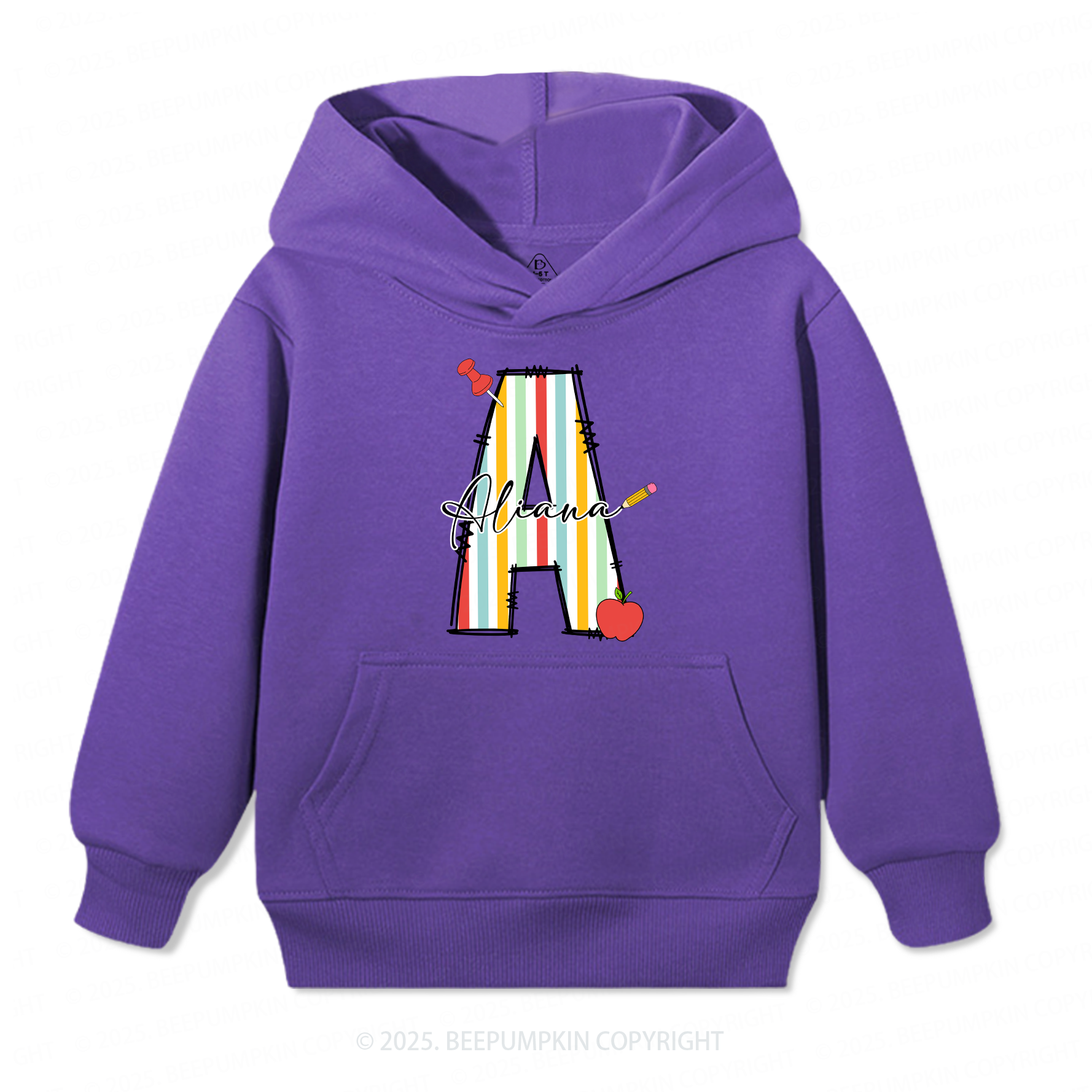 Personalized Alphabet Kid's Hoodies Beepumpkin