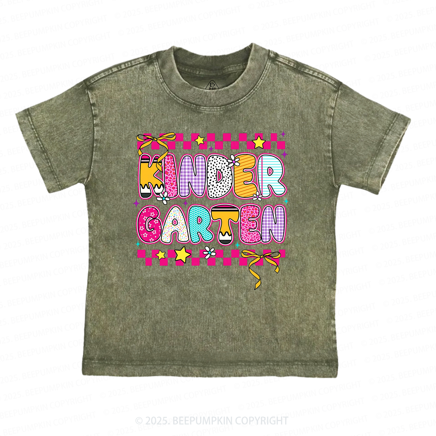 Personalized Back To School Floral Bundle Toddler&Kids Washed Tees