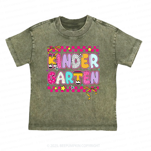 Personalized Back To School Floral Bundle Toddler&Kids Washed Tees