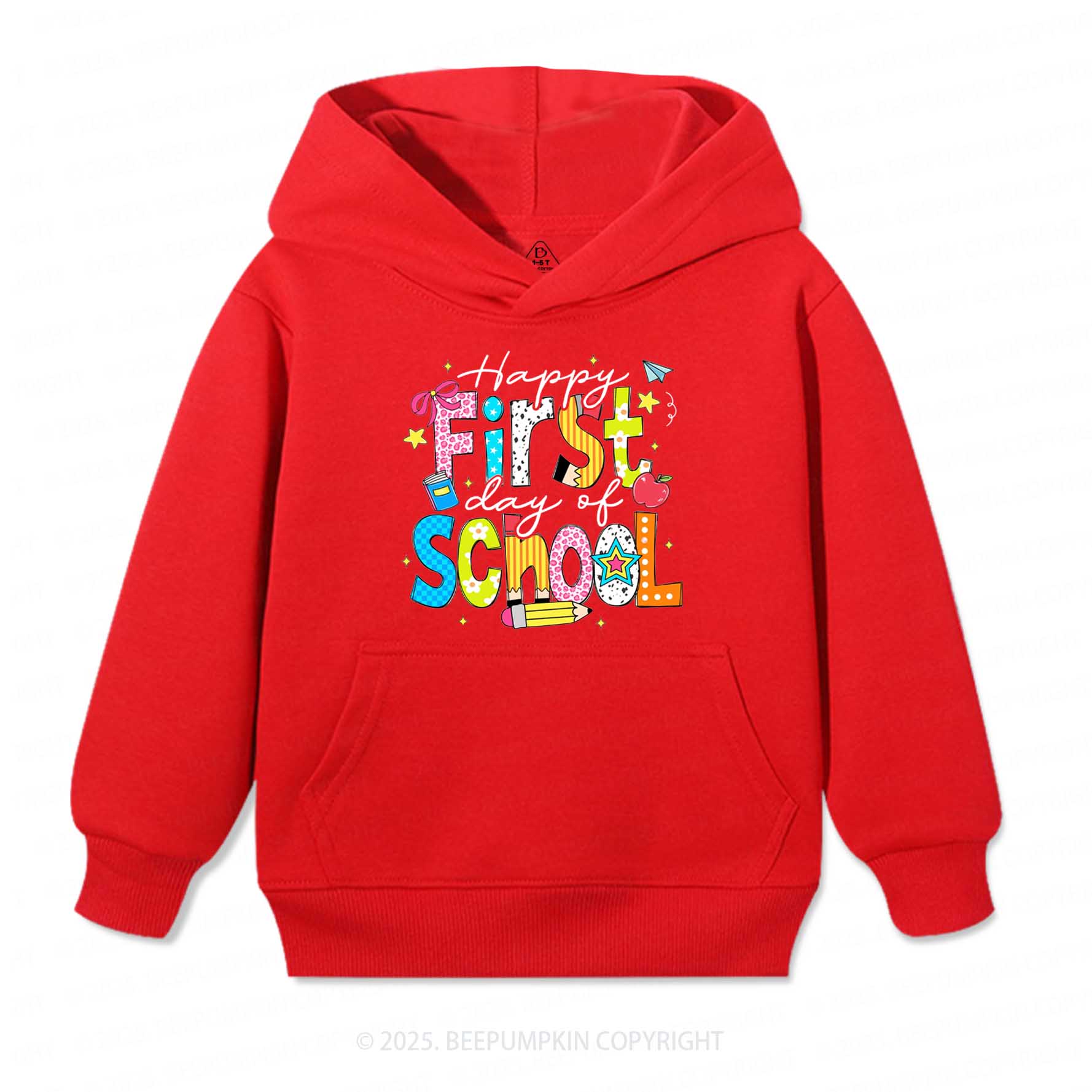 Happy First Day Of School Kid's Hoodies Beepumpkin