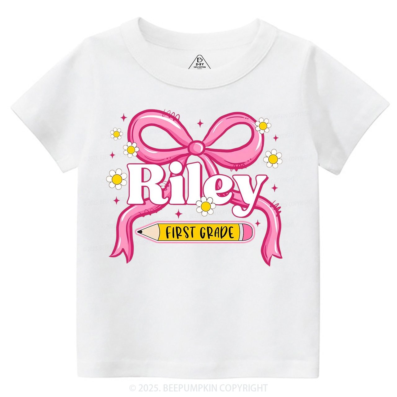 Personalized First Grade Girly Toddler&Kid's Tees Beepumpkin