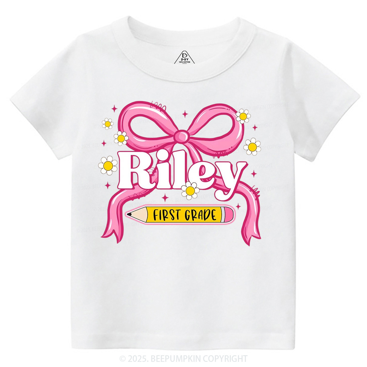 Personalized First Grade Girly Toddler&Kid's Tees Beepumpkin